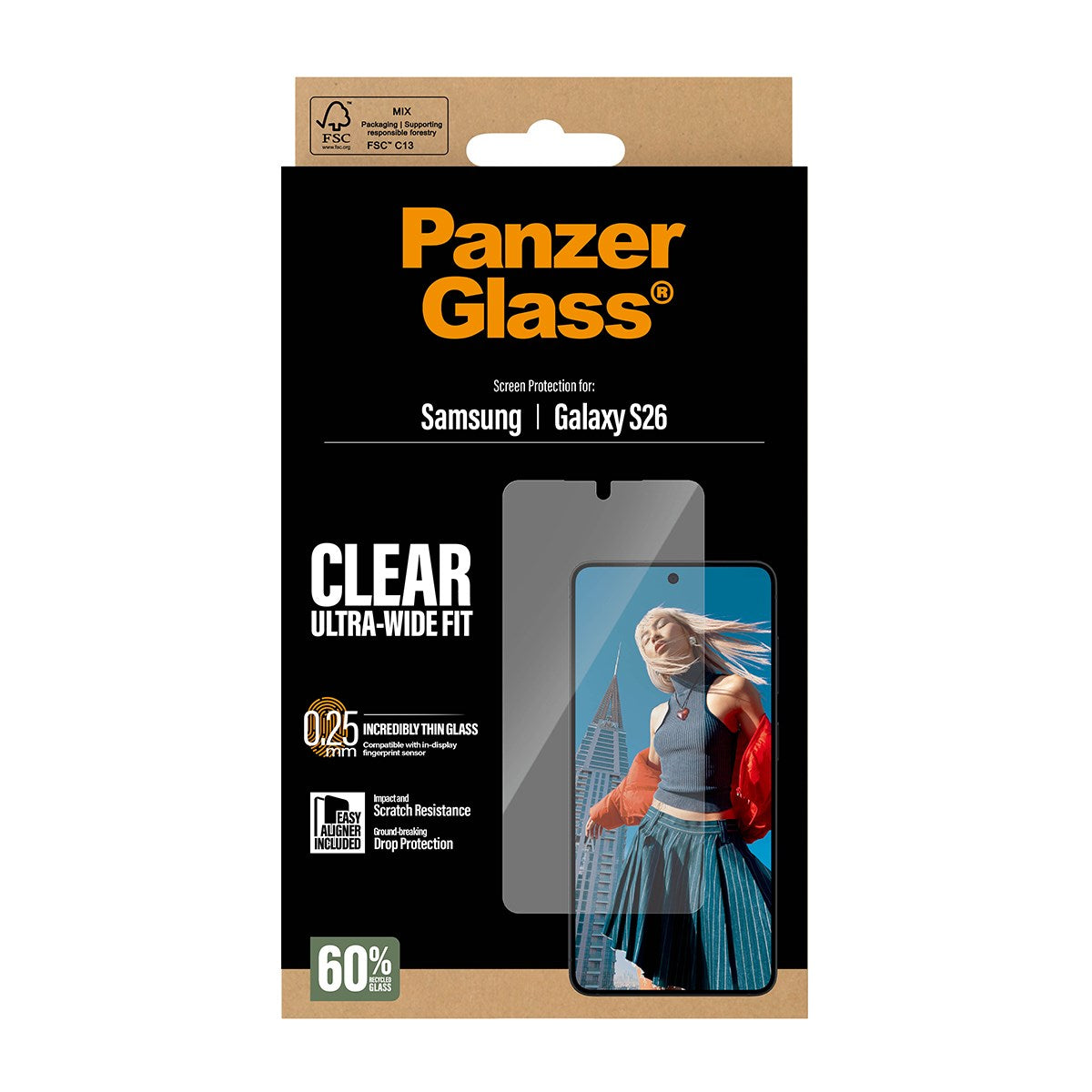 PanzerGlass® Screen Protector Samsung Galaxy S26 | Ultra-Wide Fit w. EasyAligner